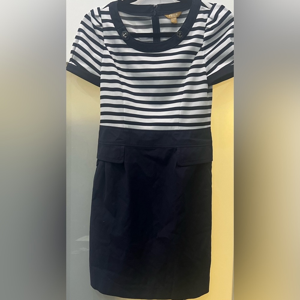 PRICH Navy and White Stripe Dress Size XS